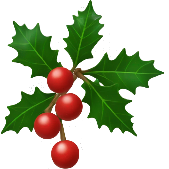 Holly with berries emoji