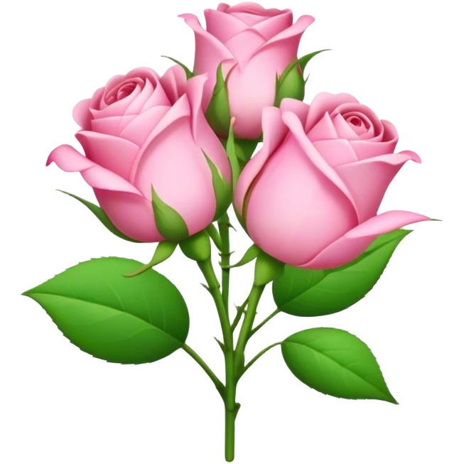 A small bunch of rosebuds, partially closed, symbolizing new beginnings, love, or growth emoji