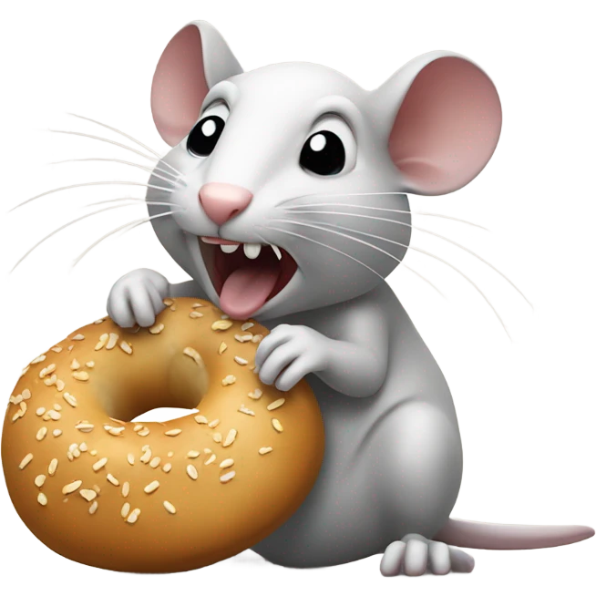 Rat eating a bagle emoji