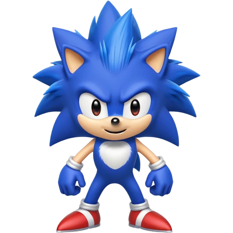 Sonic the Hedgehog standing with a confident pose emoji