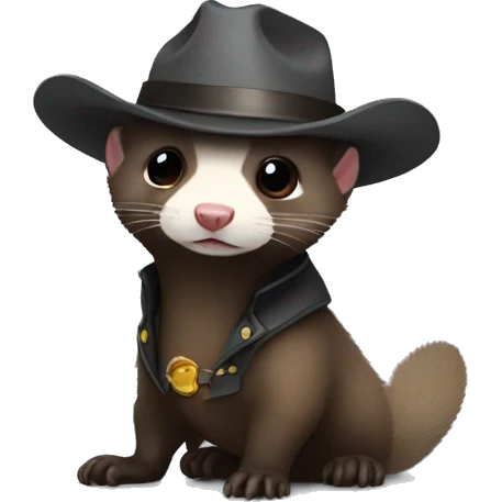 detective Ferret wearing a tiny cowboy hat emoji