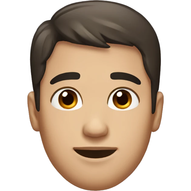A man with short dark hair and brown eyes, with a heart emoji