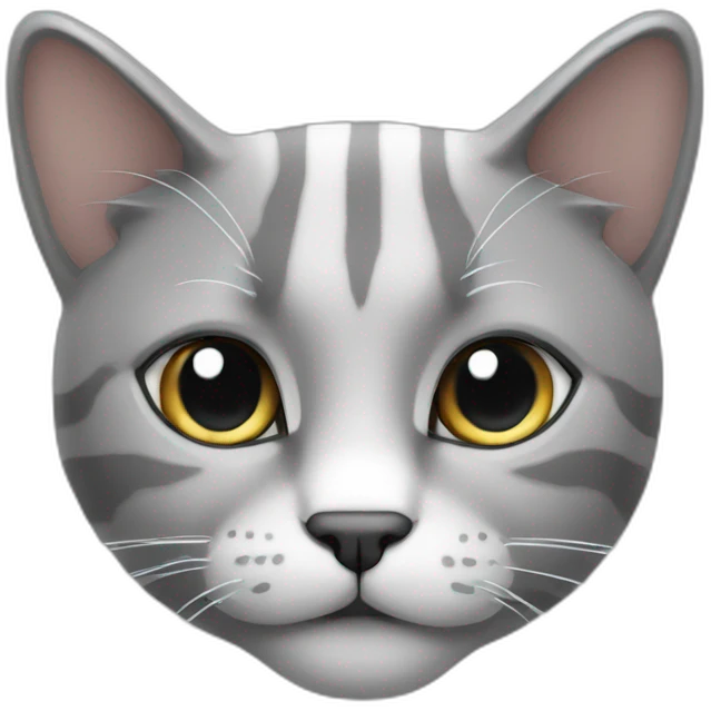 Gato gris con blanco emoji