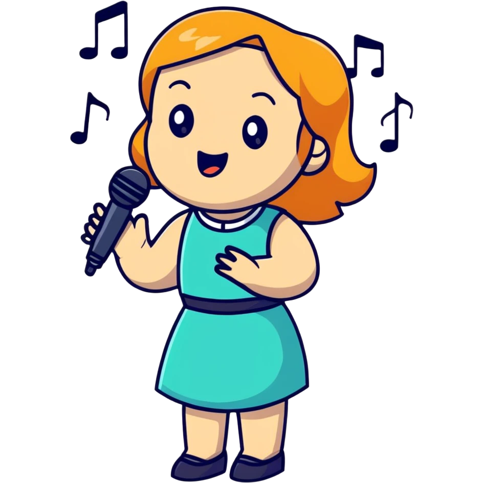 young lady singing emoji