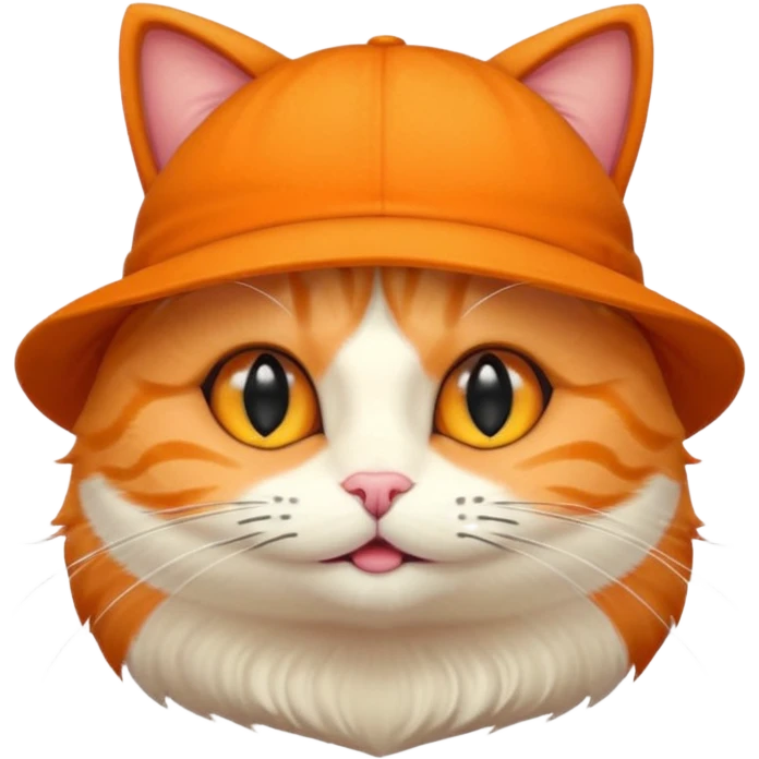 Orange cartoon Katze mit schwarzem melonenht emoji