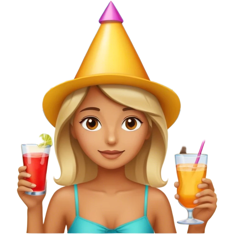 Party beach girl emoji