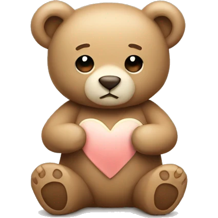 A Teddybear with a beige heart  emoji