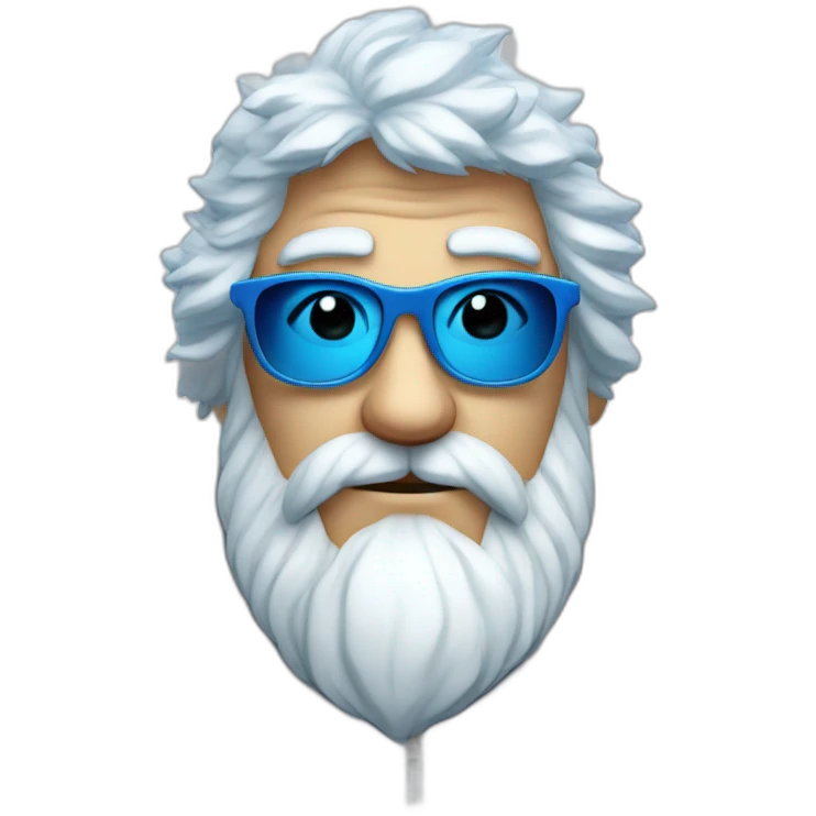 cool Father Frost in sunglasses glasses in a blue fur coat emoji