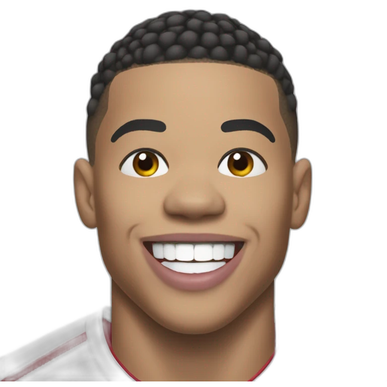 kylian mbappé smiling with the tongue out emoji
