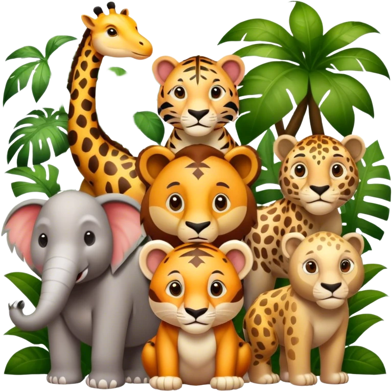 multiple jungle animals emoji