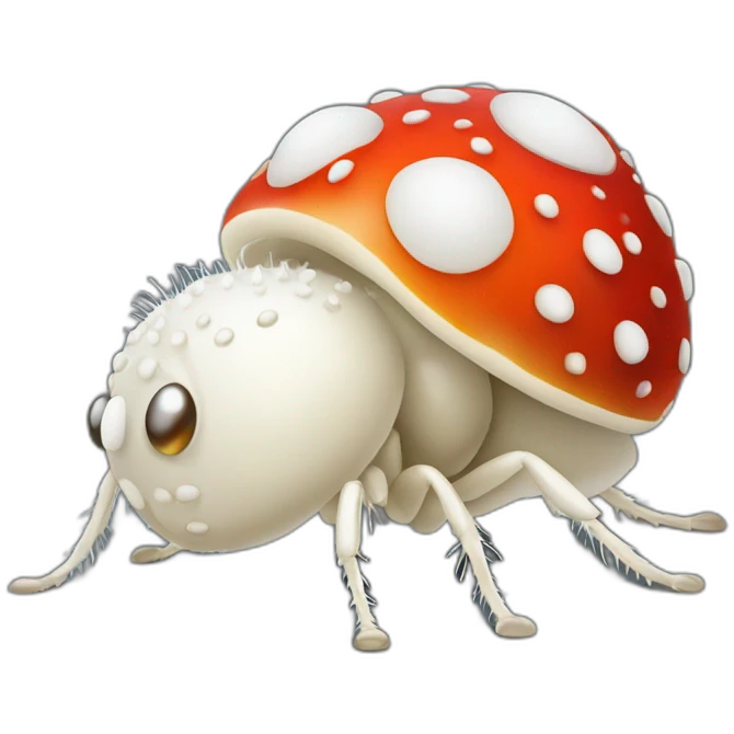 Fly agaric in which all white dots are replaced with eyes emoji