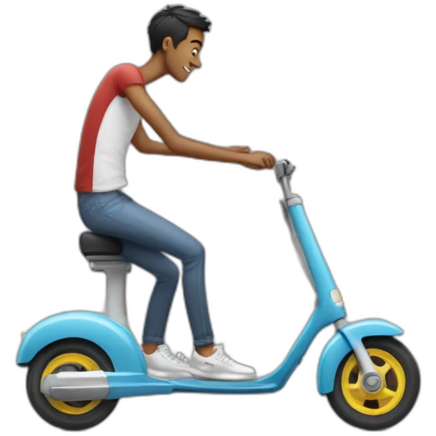 skinny guy fell off a scooter emoji