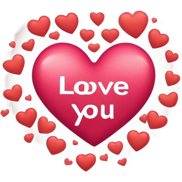 A big heart with little hearts around it saying love you emoji