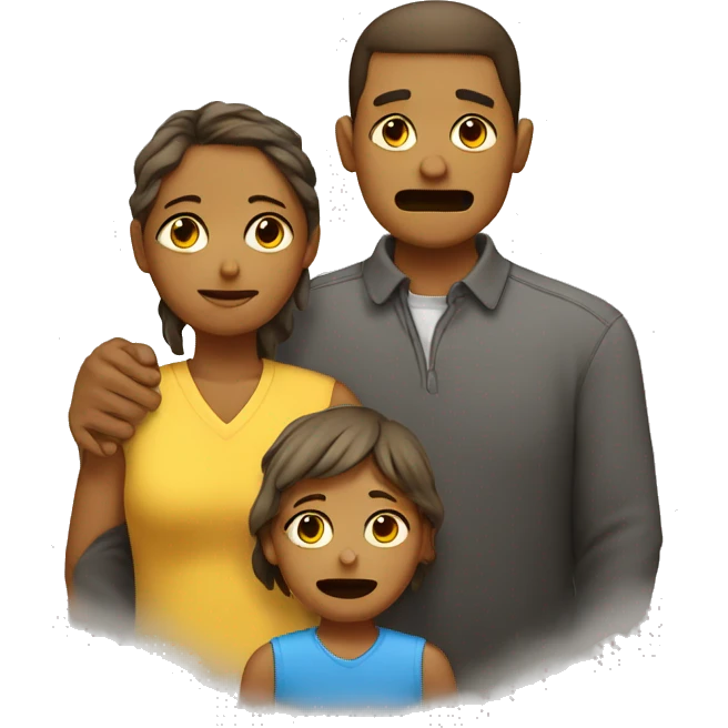 A with tears crying family emoji