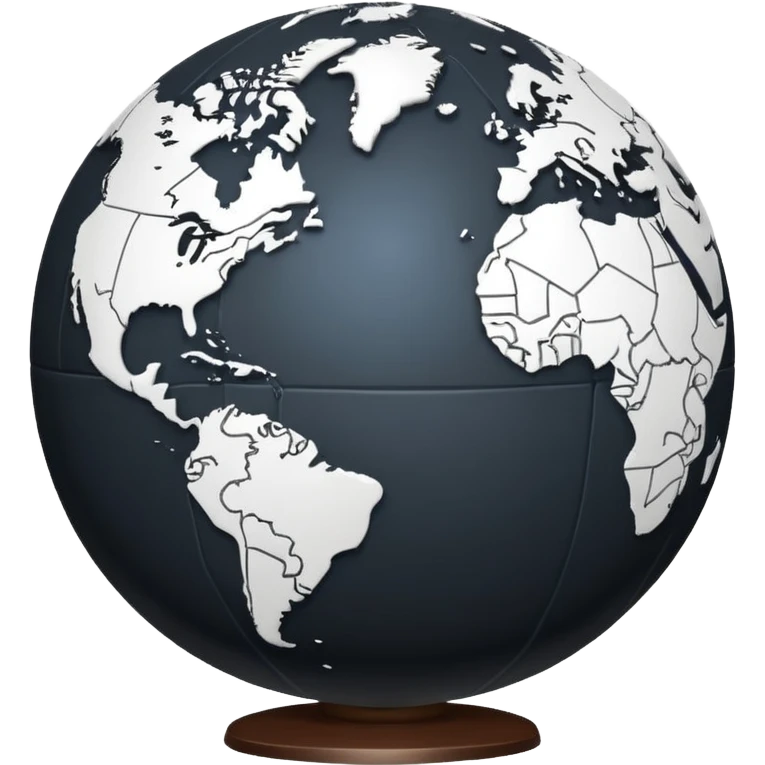 Black and white line work globe emoji