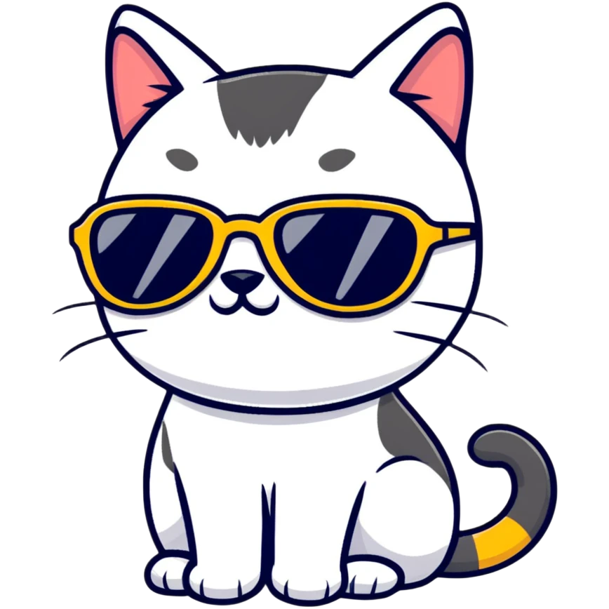 Cat with sunglasses emoji