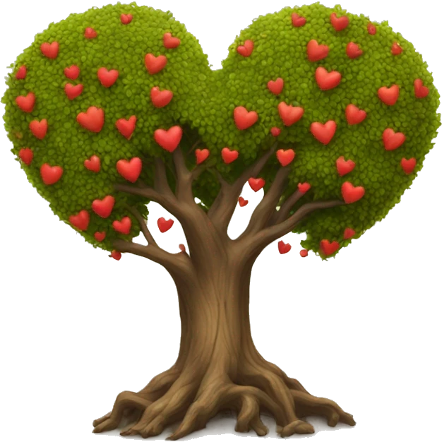 Heart shaped tree emoji