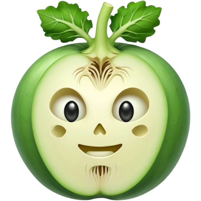 a sliced kohlrabi, simple, clear emoji