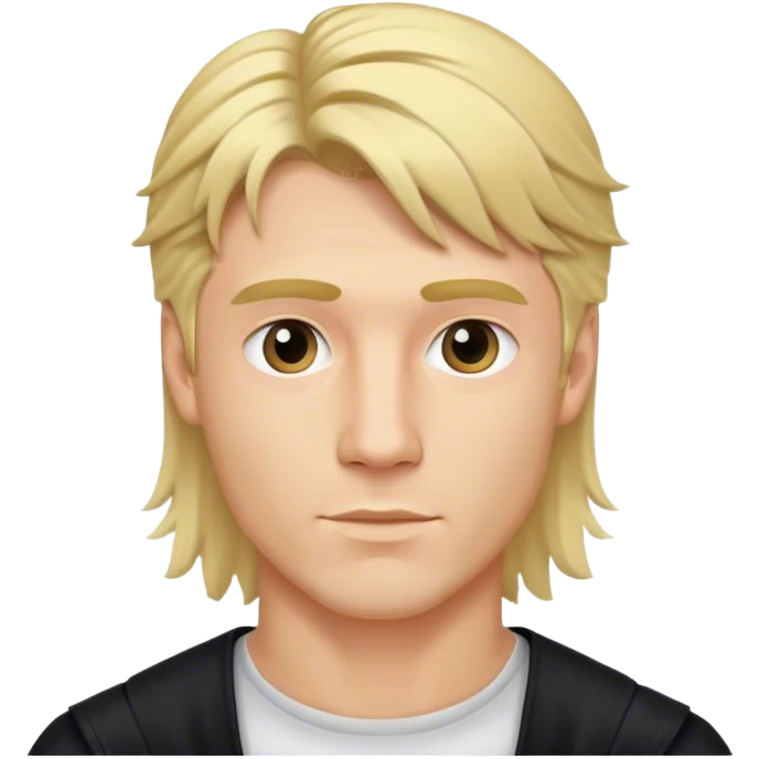 blonde male hair modern mullet with graduated neck emoji