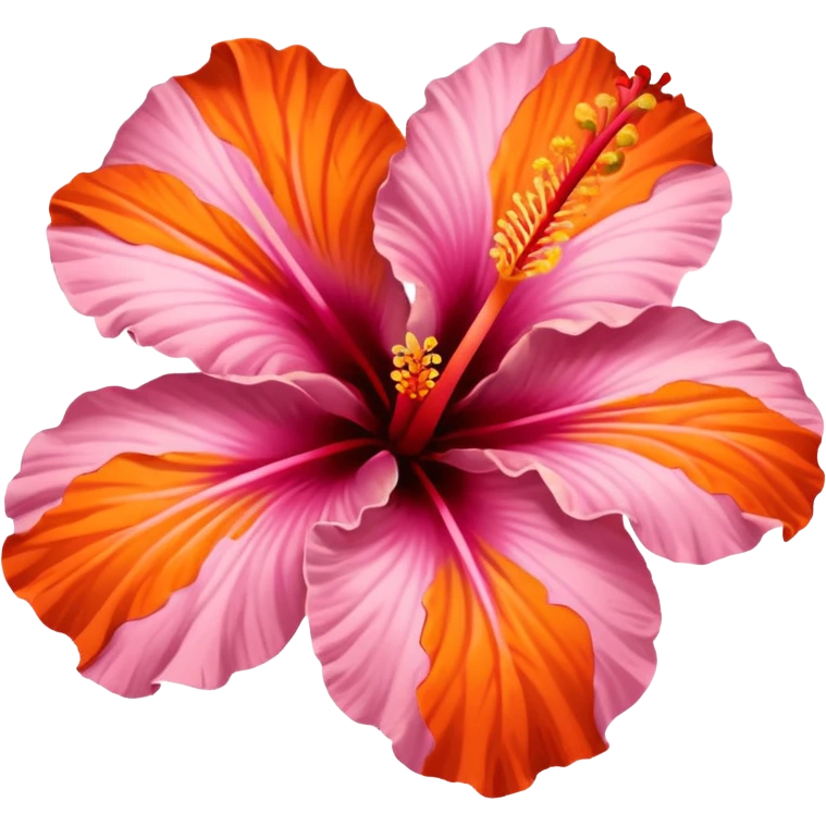 Pink and orange hibiscus flower emoji