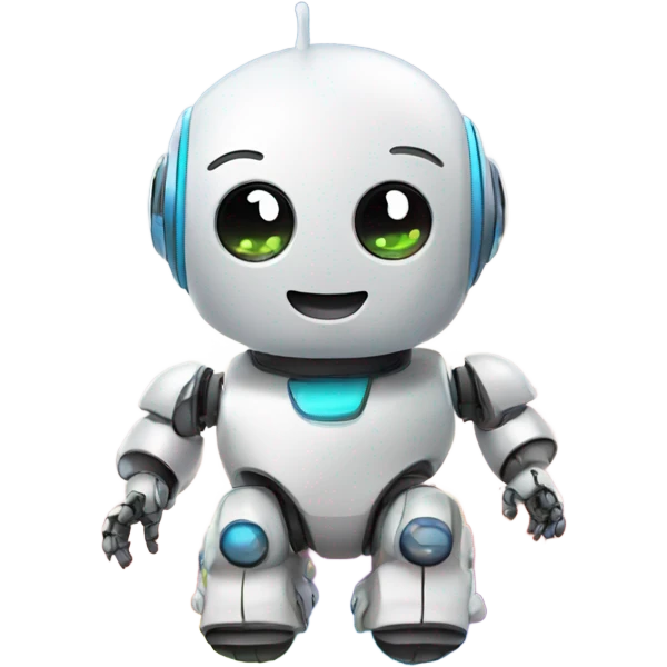 cute robot under the rainbow emoji
