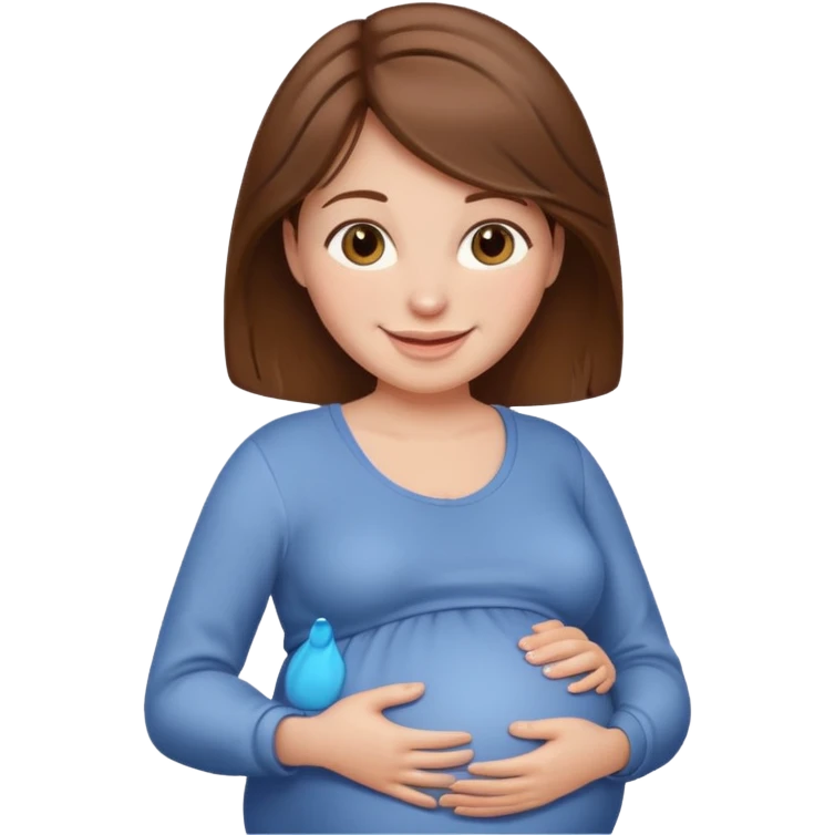 Una mamá embarazada de cabello  café  emoji