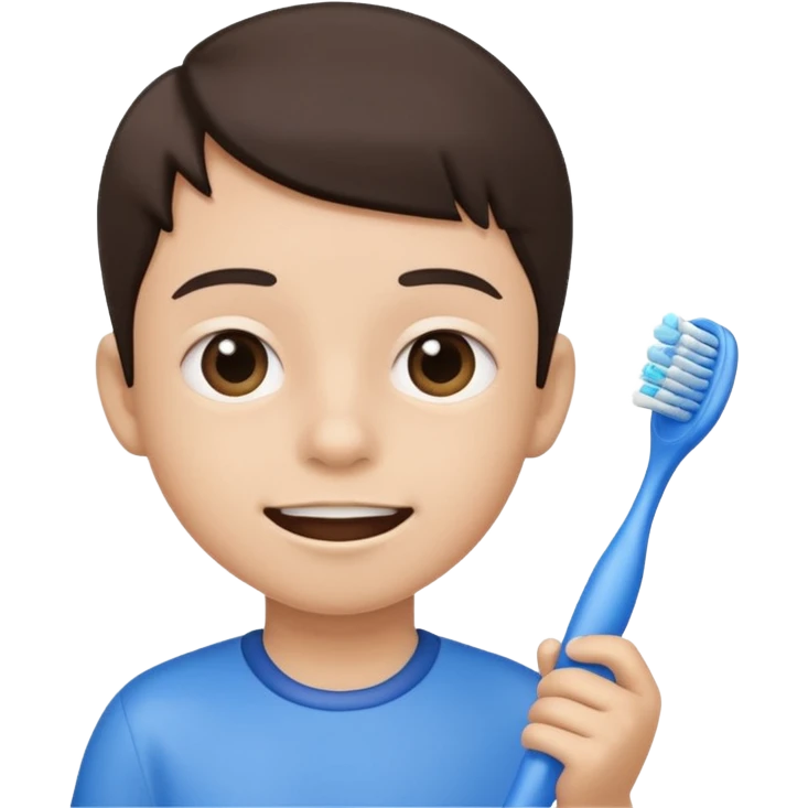 kid blue Toothbrush emoji