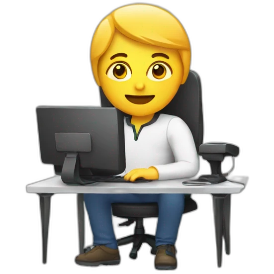 video editor with a computer emoji