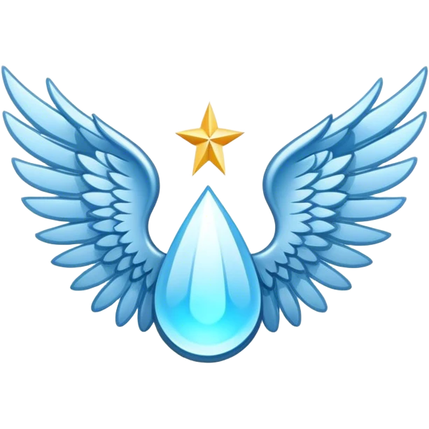 small wings emblem holy light blue emoji