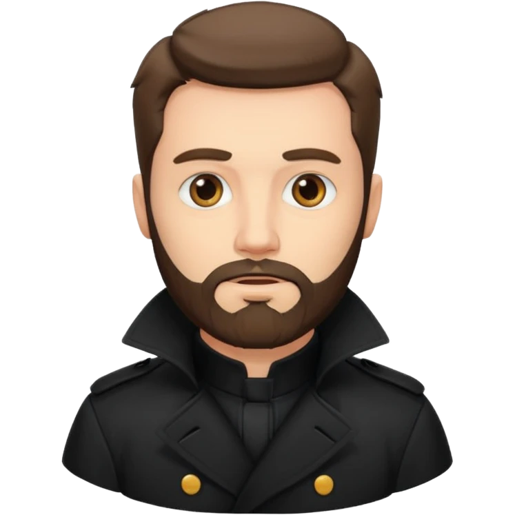 bearded man in black in black trenchhcoat  emoji
