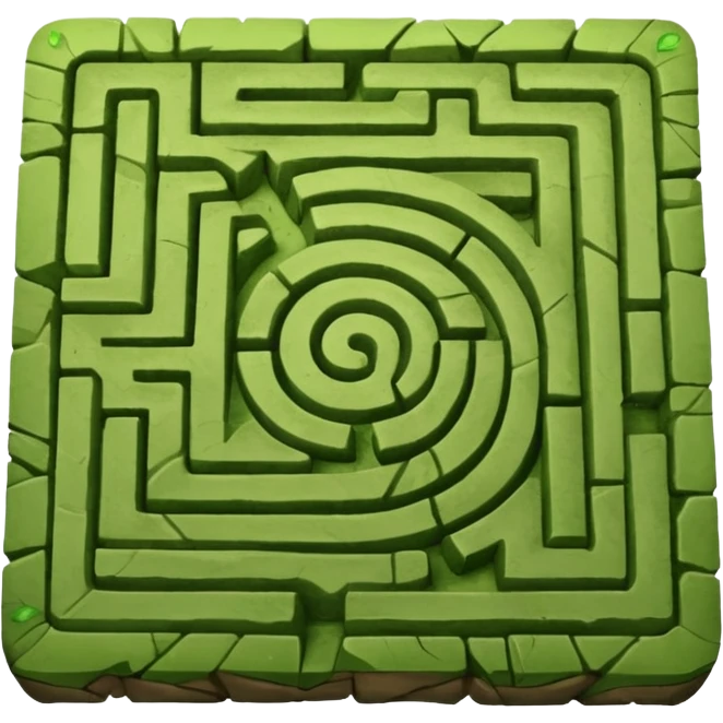 hazme un laberinto de piedra y el centro que sea un cuadrado de puro pasto emoji