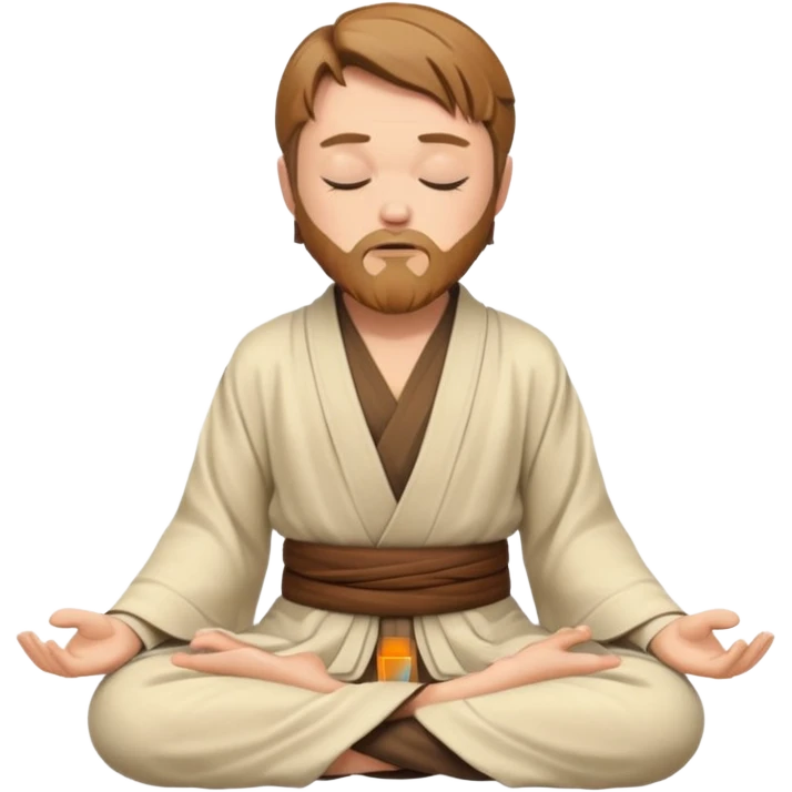Make Obi-Wan meditating position with jedi robes nk cape closed eyes emoji