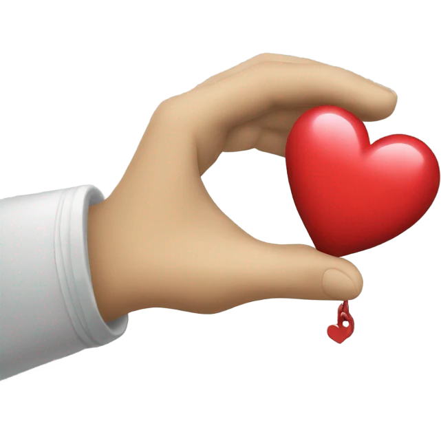 A white drawn hand holding a heart shaped hand grenade emoji