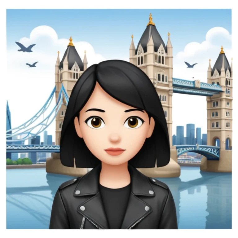 quelqu'un qui admire la vue depuis un point panoramique avec une ville avec des gratte ciel et Tower Bridge en contrebas. la personne est en hauteur et admire la vue depuis en haut
 emoji