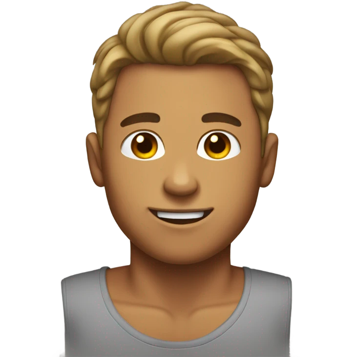 Tan guy with hair on the sides of hair but no hair in the middle, young emoji