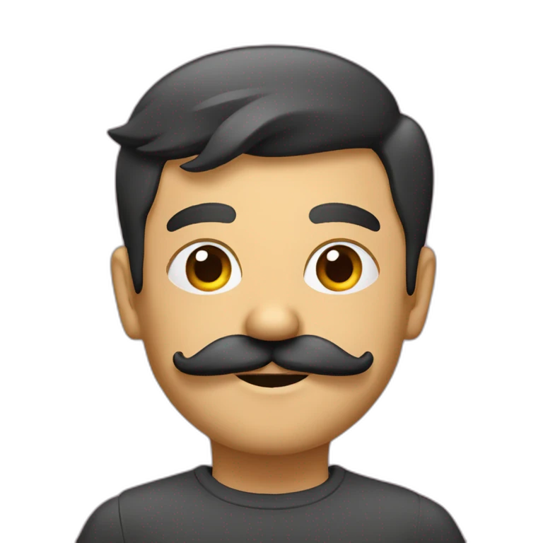 personne avec une moustache trapèze emoji