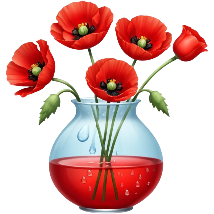 poppy flowers in a vase emoji