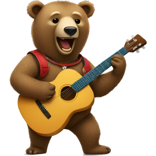 bear playing the guitar emoji