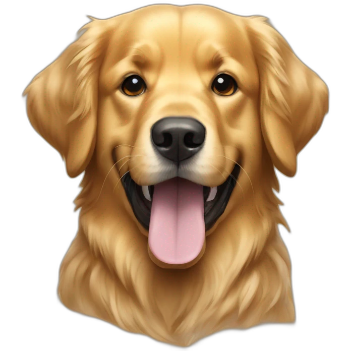 Golden retriever tire la langue emoji