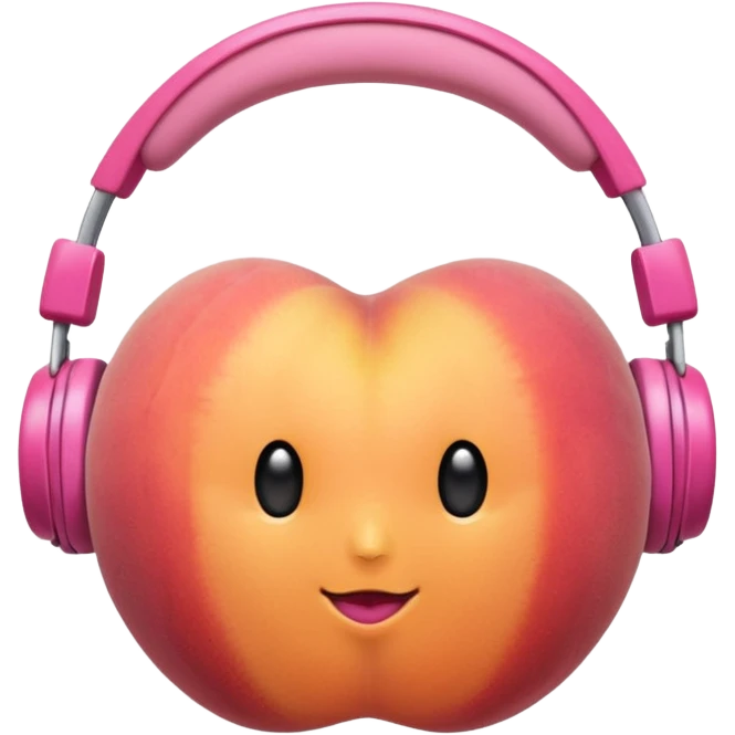 peach fruit with pink headphones emoji