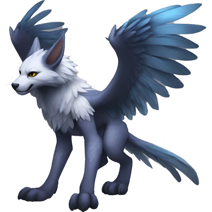 Anthro cool edgy winged animal hybrid full body emoji