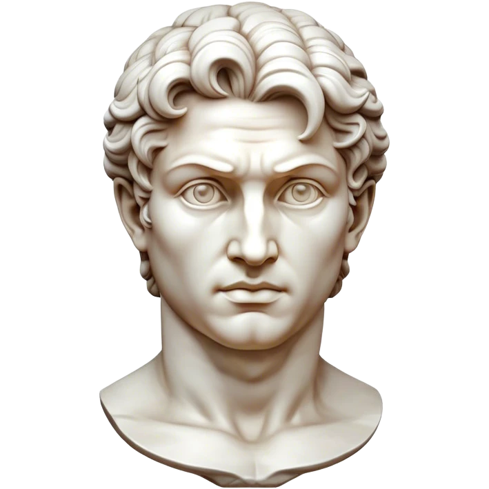 Cinematic Realistic Michelangelo's David Sculpture Emoji, depicted as a masterful Renaissance statue with idealized proportions and a serene noble expression, rendered with lifelike marble textures and soft classical lighting that captures its timeless beauty. emoji