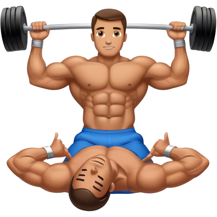 bodybuilder laying down abs exercise emoji