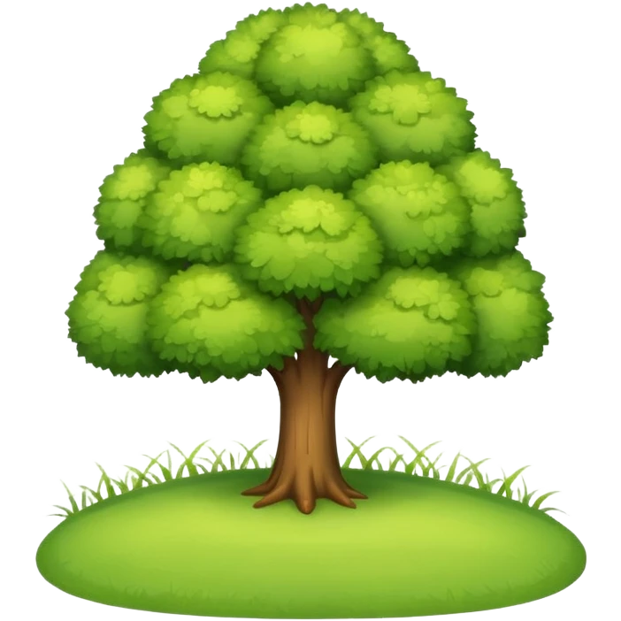 a grassy field with a single tree, emoji style emoji