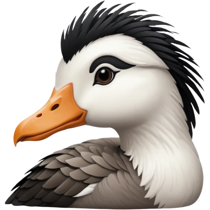 goose portrait with emo swoop  emoji