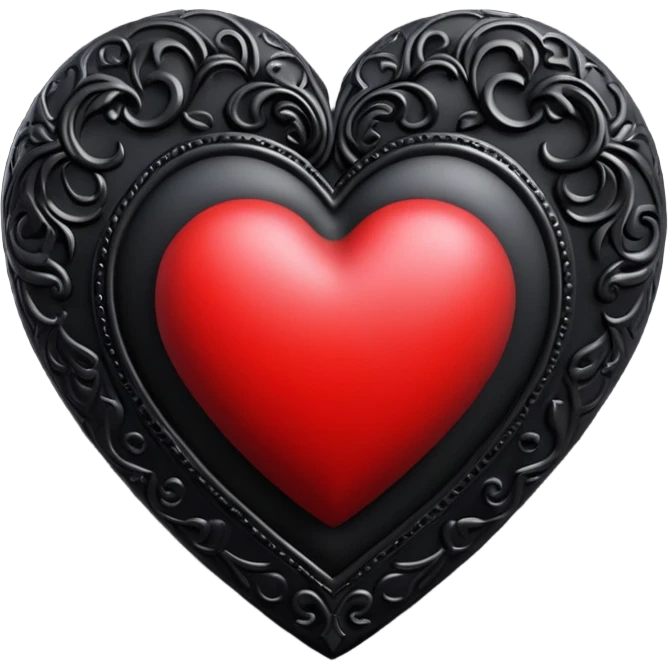 3d goth heart emoji