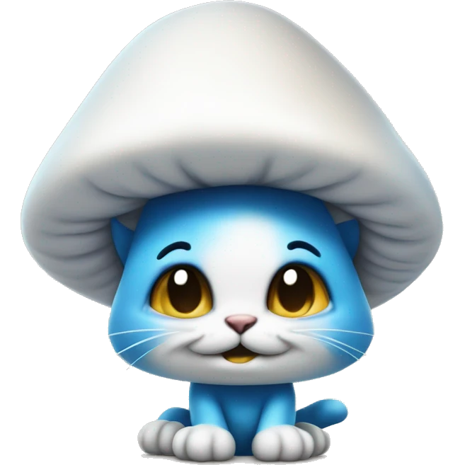 smurf cat white mushroom hat holding a staf emoji