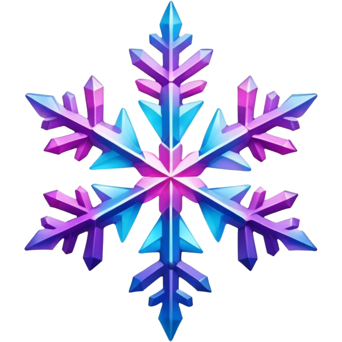 Gradient iridescent Pink violet blue star snowflake  emoji