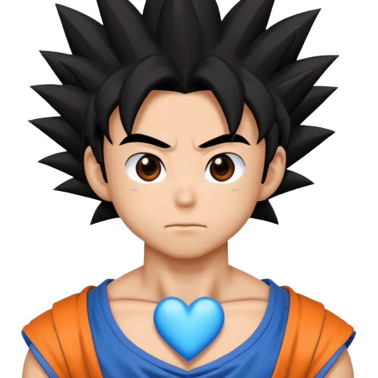 Goku con un corazón azul  emoji