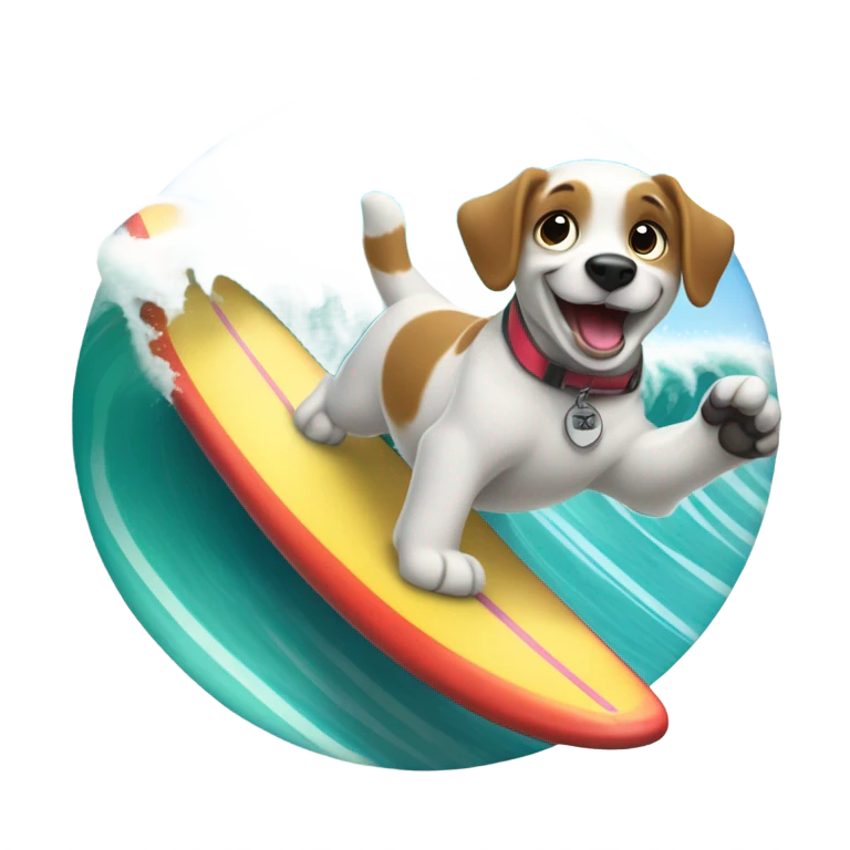 Perro surfeando emoji